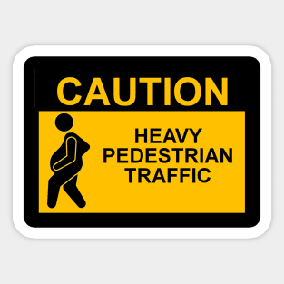 OSHA Style Caution Sign - Heavy Pedestrian Traffic Sticker